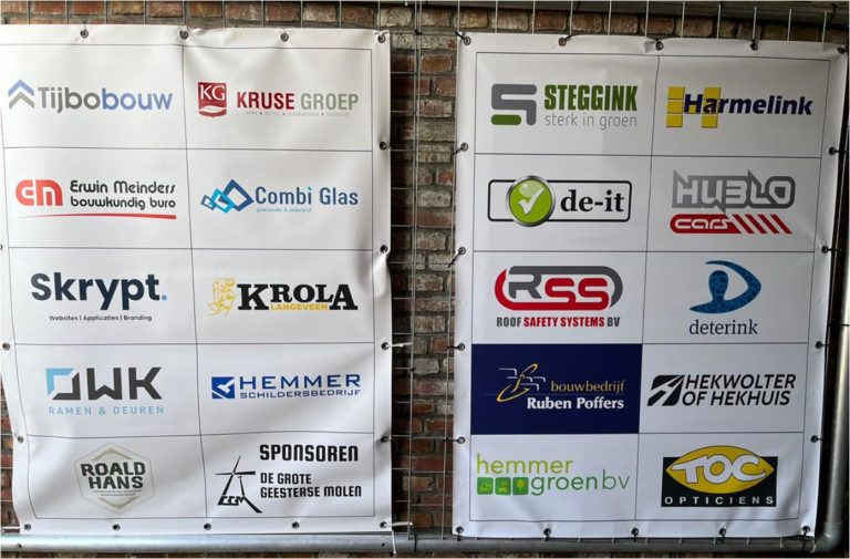 Sponsoren bedankt! Ook ons 2e doek is nu vol!